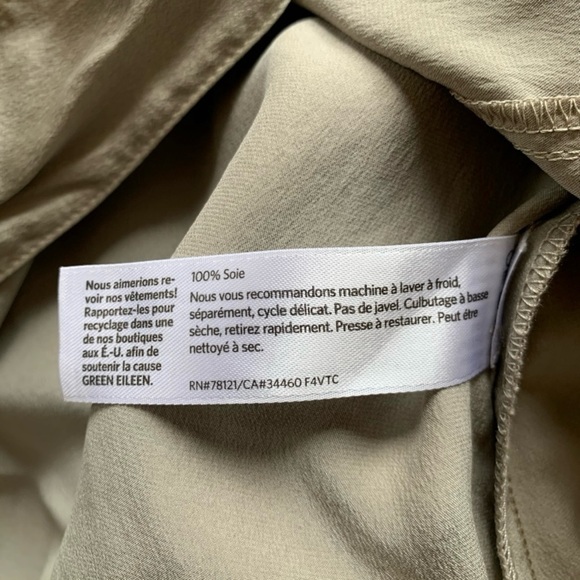 Eileen Fisher 100% Silk Button Up Sleeveless Dress - Picture 8 of 8